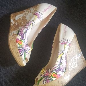 Ed Hardy Wedge Sandals